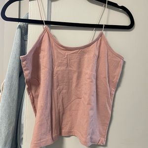 basic pink cropped tank